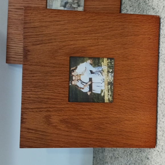 Wood Frames 3X3 Vintage Fetco Latte Veneer Good Condition Dark Oak look - Picture 3 of 8